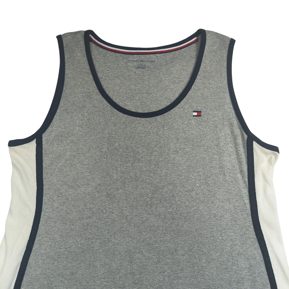Tommy Hilfiger Mens XL Tall Gray Colorblock Sleeveless Tank Top Shirt 657